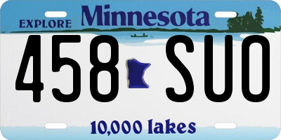 MN license plate 458SUO