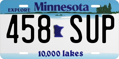MN license plate 458SUP