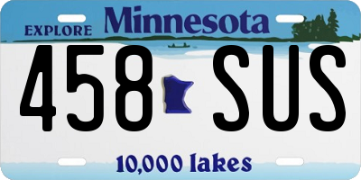 MN license plate 458SUS