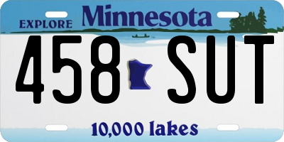 MN license plate 458SUT
