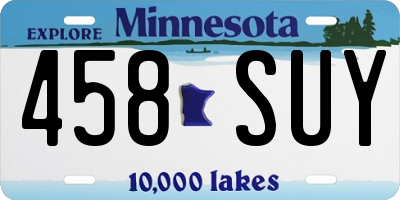 MN license plate 458SUY
