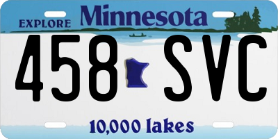 MN license plate 458SVC
