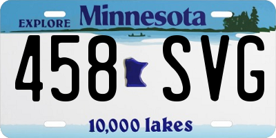 MN license plate 458SVG