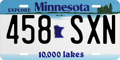 MN license plate 458SXN