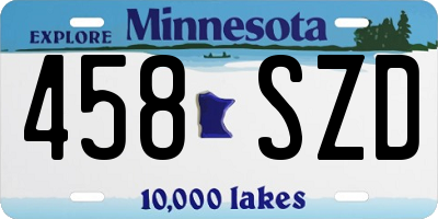 MN license plate 458SZD
