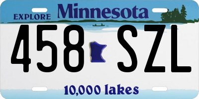 MN license plate 458SZL