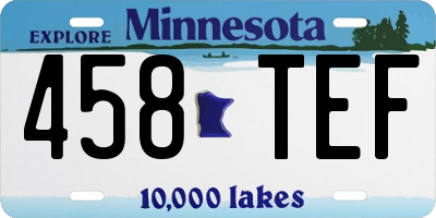 MN license plate 458TEF