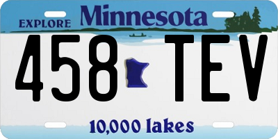 MN license plate 458TEV