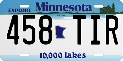 MN license plate 458TIR