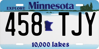 MN license plate 458TJY