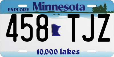 MN license plate 458TJZ