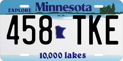 MN license plate 458TKE
