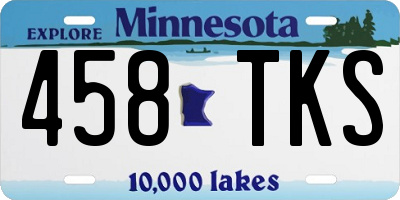 MN license plate 458TKS