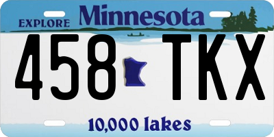 MN license plate 458TKX