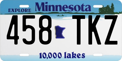 MN license plate 458TKZ