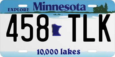 MN license plate 458TLK