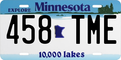 MN license plate 458TME