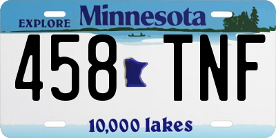 MN license plate 458TNF