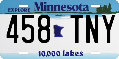 MN license plate 458TNY