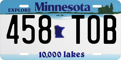 MN license plate 458TOB