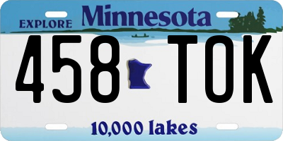 MN license plate 458TOK