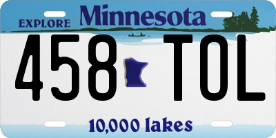 MN license plate 458TOL