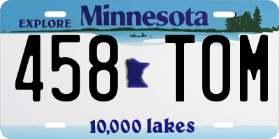 MN license plate 458TOM