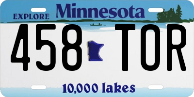 MN license plate 458TOR