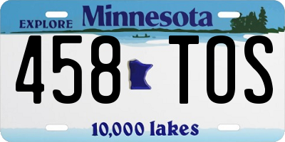 MN license plate 458TOS