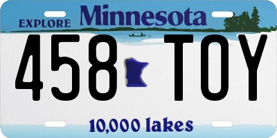 MN license plate 458TOY