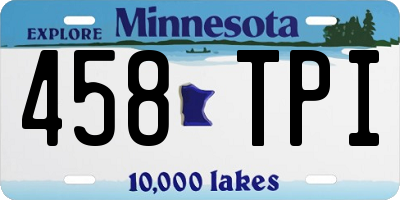 MN license plate 458TPI