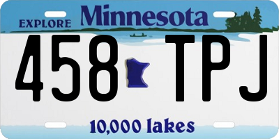 MN license plate 458TPJ