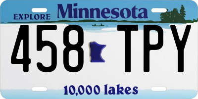 MN license plate 458TPY