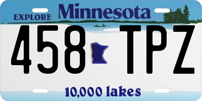MN license plate 458TPZ