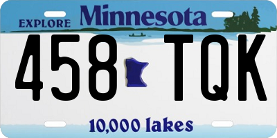 MN license plate 458TQK