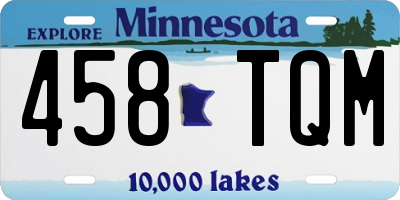 MN license plate 458TQM