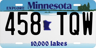 MN license plate 458TQW