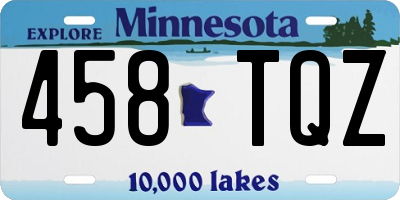 MN license plate 458TQZ