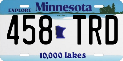 MN license plate 458TRD