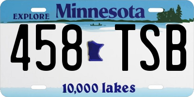 MN license plate 458TSB