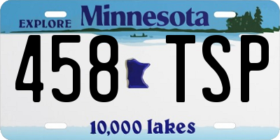 MN license plate 458TSP