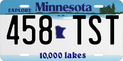 MN license plate 458TST