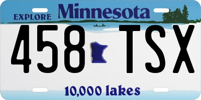 MN license plate 458TSX