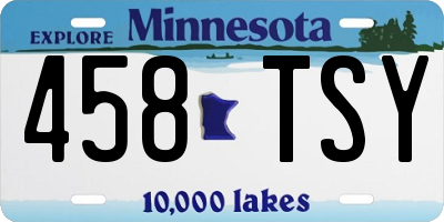 MN license plate 458TSY