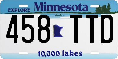 MN license plate 458TTD