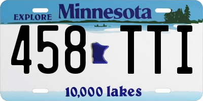 MN license plate 458TTI