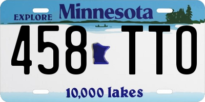 MN license plate 458TTO