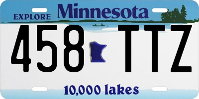 MN license plate 458TTZ