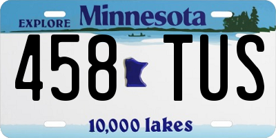 MN license plate 458TUS