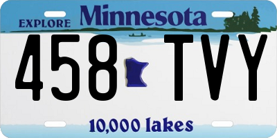 MN license plate 458TVY